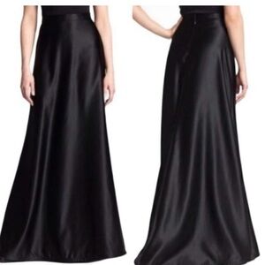 Tadashi Shoji Long, Black Satin Skirt - 4P